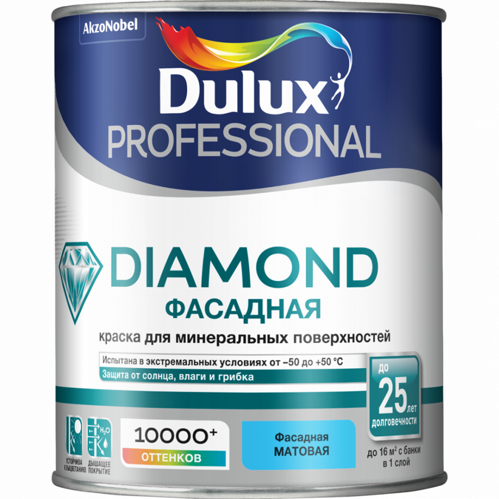 Краска Dulux Professional Diamond Фасадная гладкая Матовая 0,9-9 л