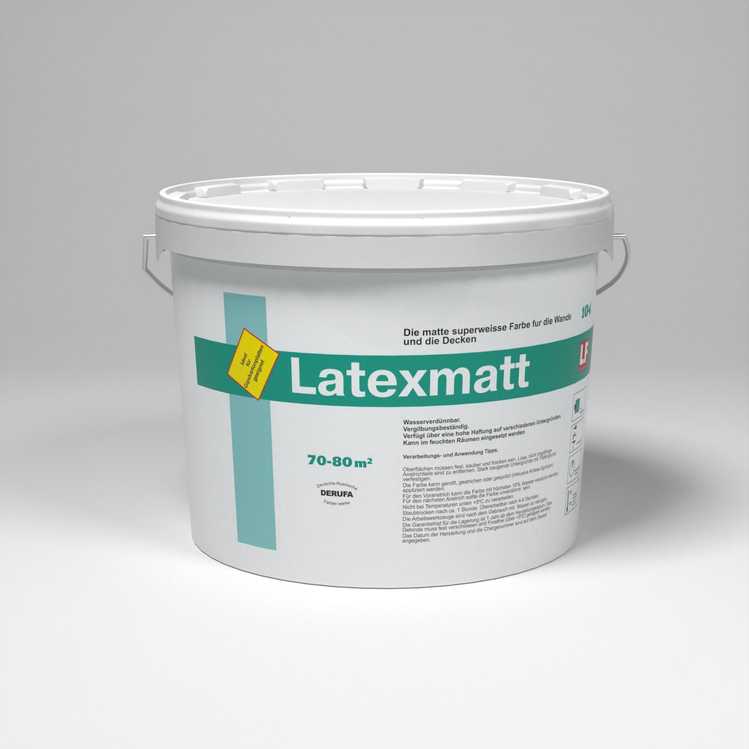 Краска Derufa Latexmatt для внутренних работ Водно-дисперсионная Матовая 10 л