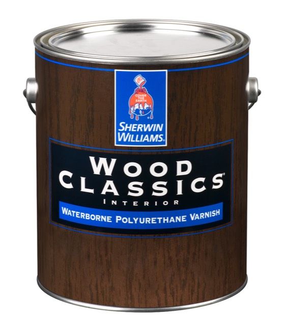 Глянцевый полиуретановый лак для дерева Sherwin Williams Wood Classic Waterborne Polyuretane Varnish Gloss